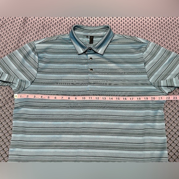 Adidas Men’s Blue/Grey Striped Golf Polo Size L - Picture 8 of 10